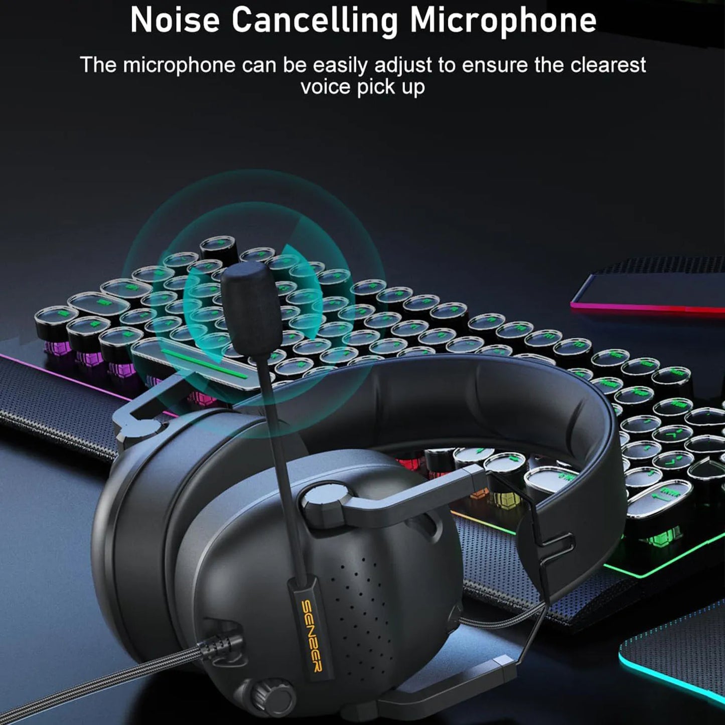 Wired Gaming Headset with Microphone for Pc,Xbox One Series,Ps4,Ps5,Switch,Noise Cancelling Headphones for Laptop,Nintendo,Gamer