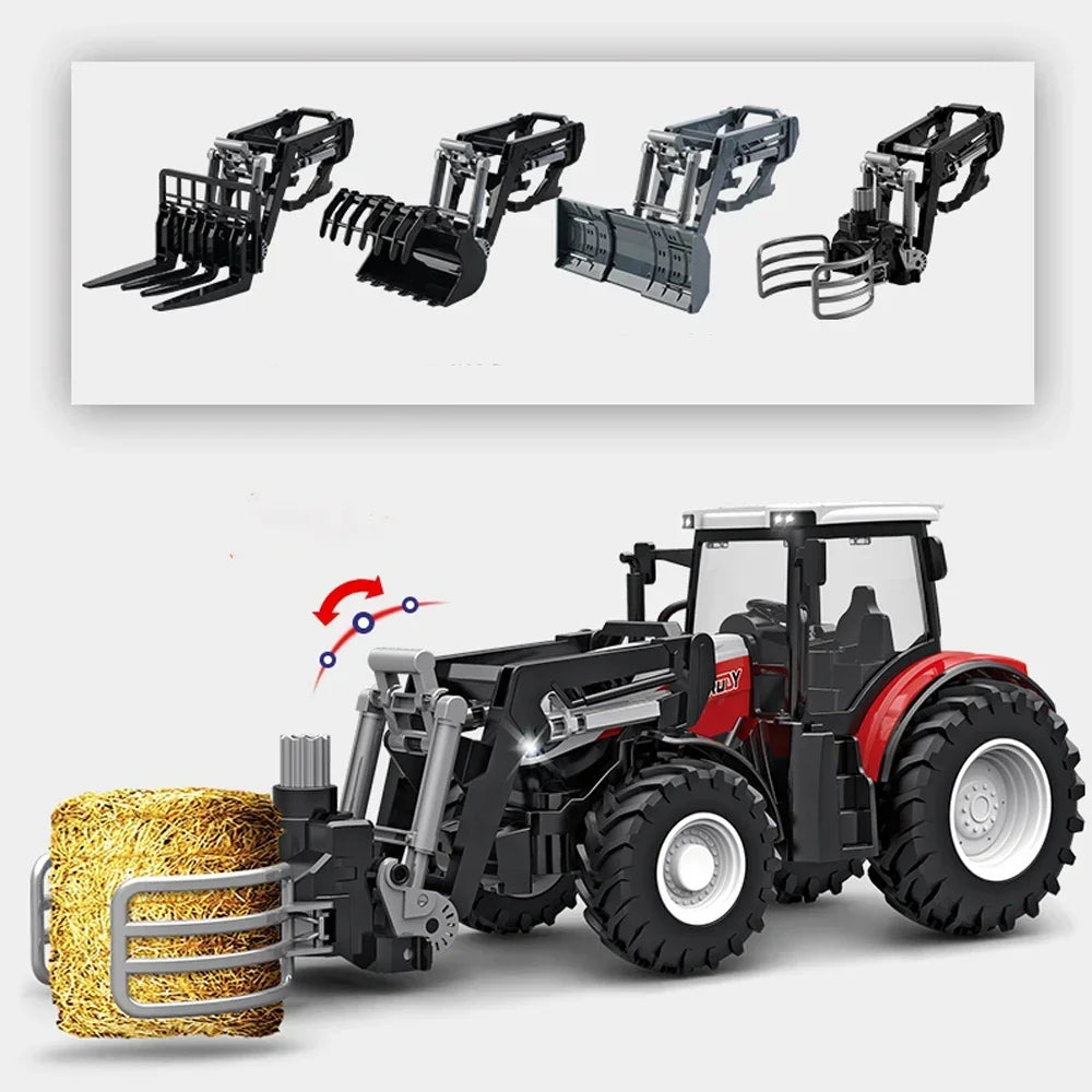 Remote Control Tractor RC Farm Truck Car Trailer 2.4G Farming Simulator Truck Miniature Farm Vehicle Toys Model Children Boy