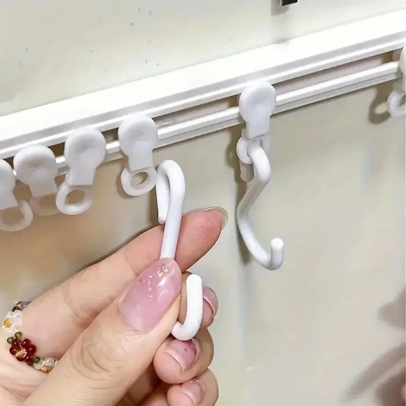 1PC Adhesive Sliding Hook Strong Kitchen Storage Rack No Punching Door Back Sticker Easy Organization Row Hanger