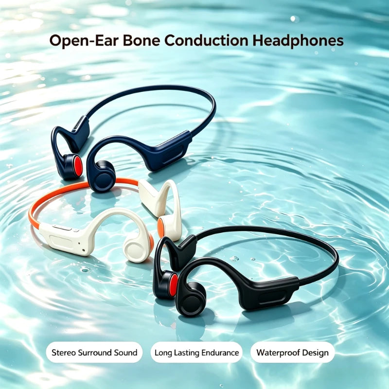 2026 New OWS Bone Conduction Open Ear Earbuds Mic Type-C Fast Charge Long Standby Bluetooth Sports Headphones For RunningCommute