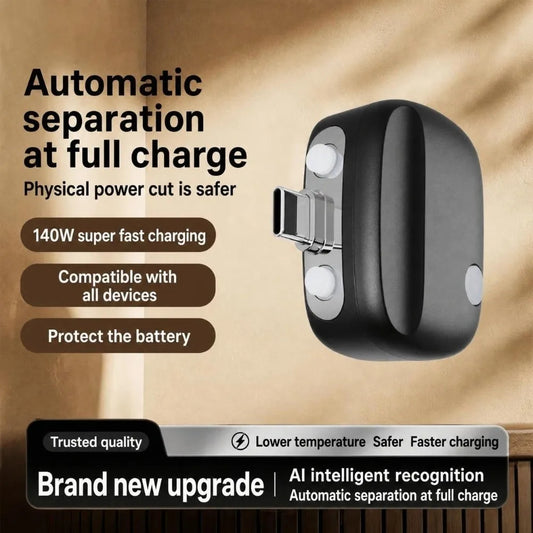 140W Smart Auto Eject Charger Auto-Disconnect Type-C Full Charge Separator Protector Battery Protection
