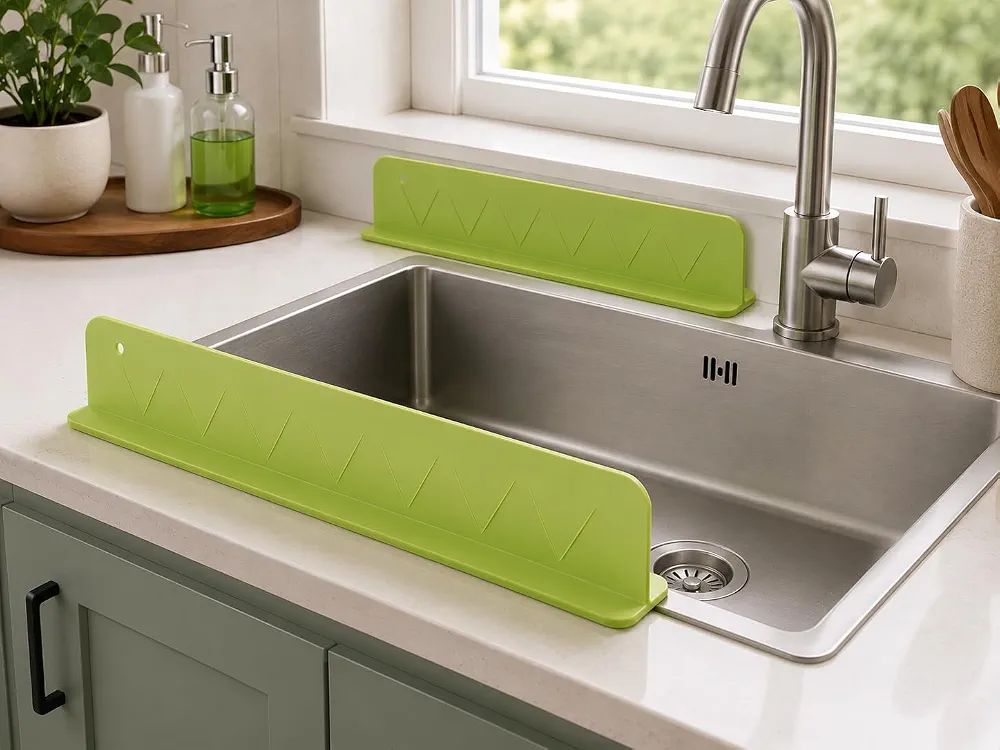 Flexible Silicone Kitchen Sink Water Splash Guard – 48cm Suction Baffle