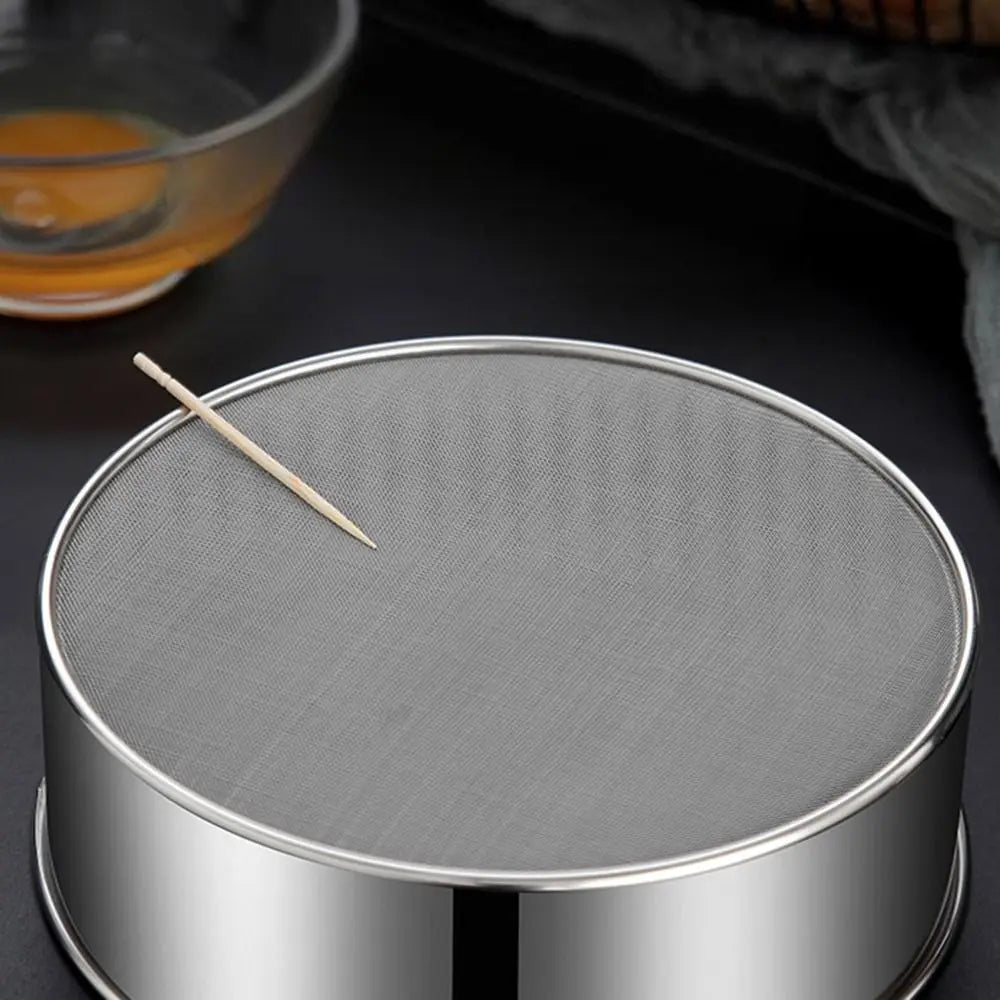 Round Flour Sieve Stainless Steel 15/20/25/30cm Mesh Flour Sifter Ultra-fine 60 Mesh Silver Handhold Strainer Sifters