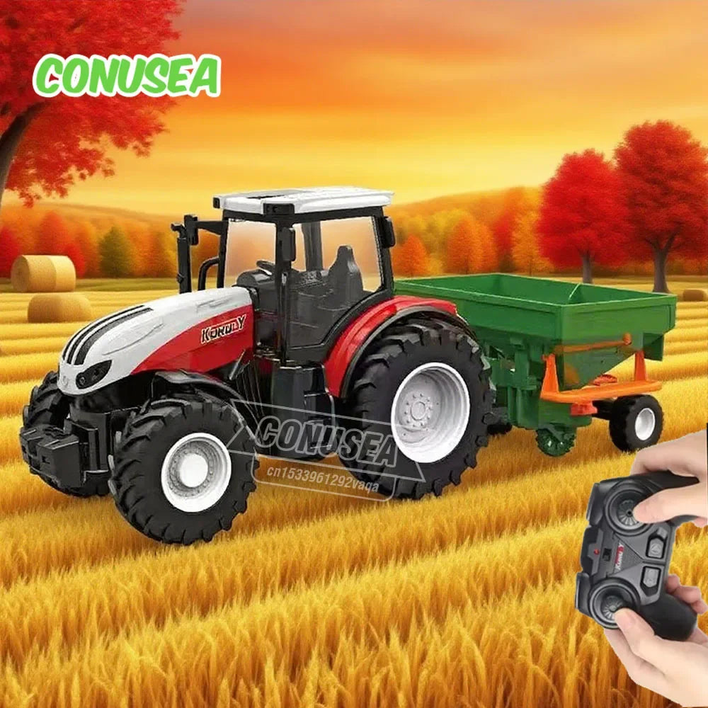Remote Control Tractor RC Farm Truck Car Trailer 2.4G Farming Simulator Truck Miniature Farm Vehicle Toys Model Children Boy