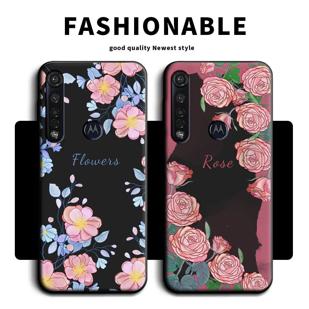 For Motorola Moto G8 Plus Case Soft Silicone Panda Flower Butterfly Couple Phone Case For Moto G8 Play G8 Power Lite Back Cover