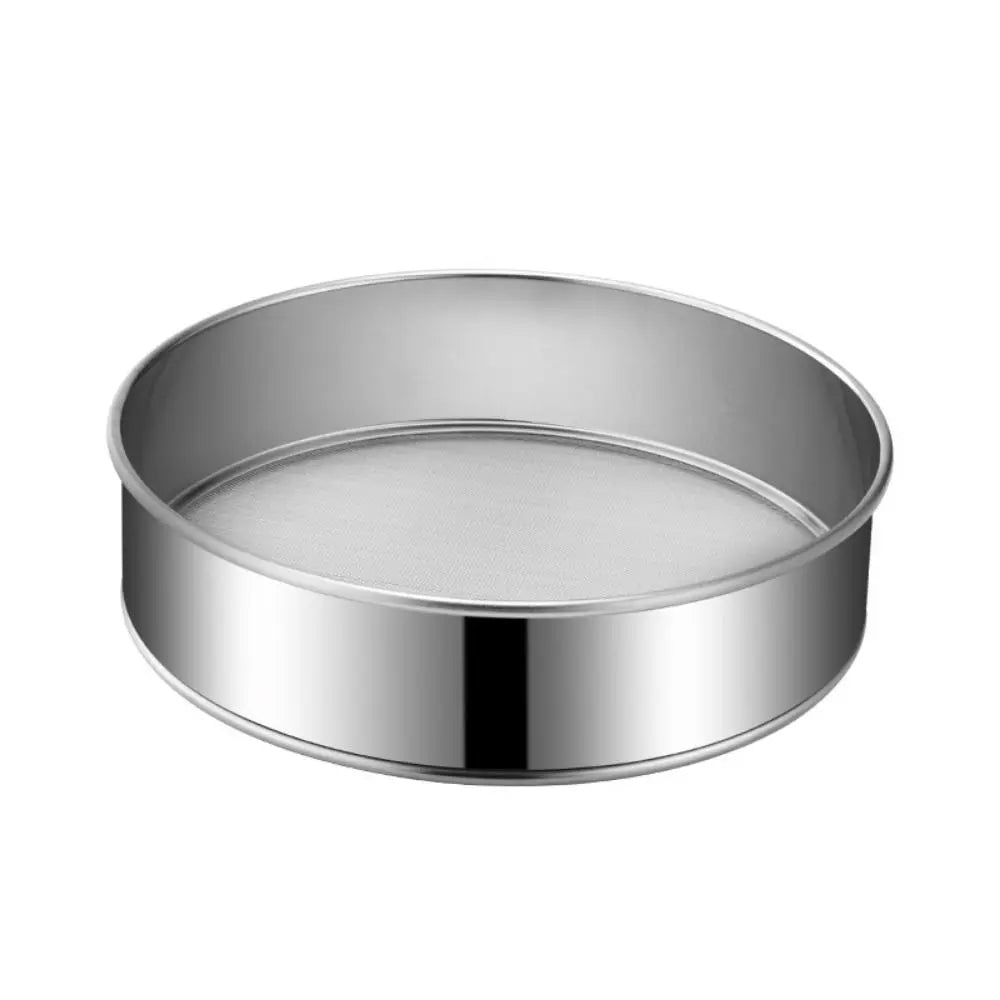 Round Flour Sieve Stainless Steel 15/20/25/30cm Mesh Flour Sifter Ultra-fine 60 Mesh Silver Handhold Strainer Sifters
