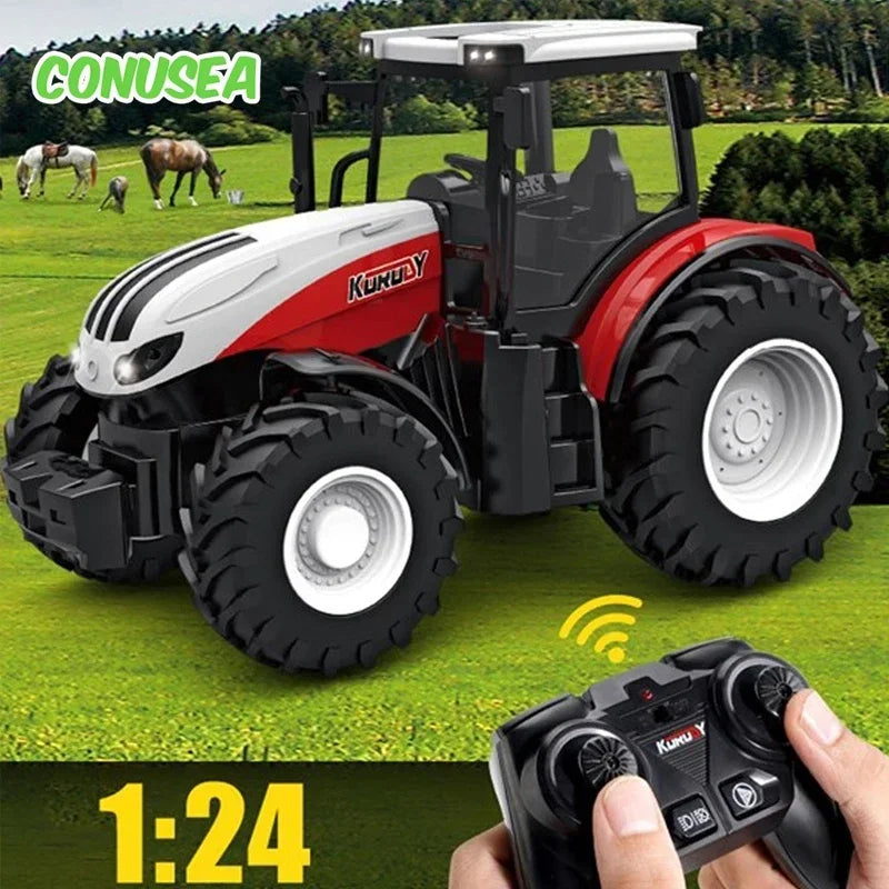 Remote Control Tractor RC Farm Truck Car Trailer 2.4G Farming Simulator Truck Miniature Farm Vehicle Toys Model Children Boy