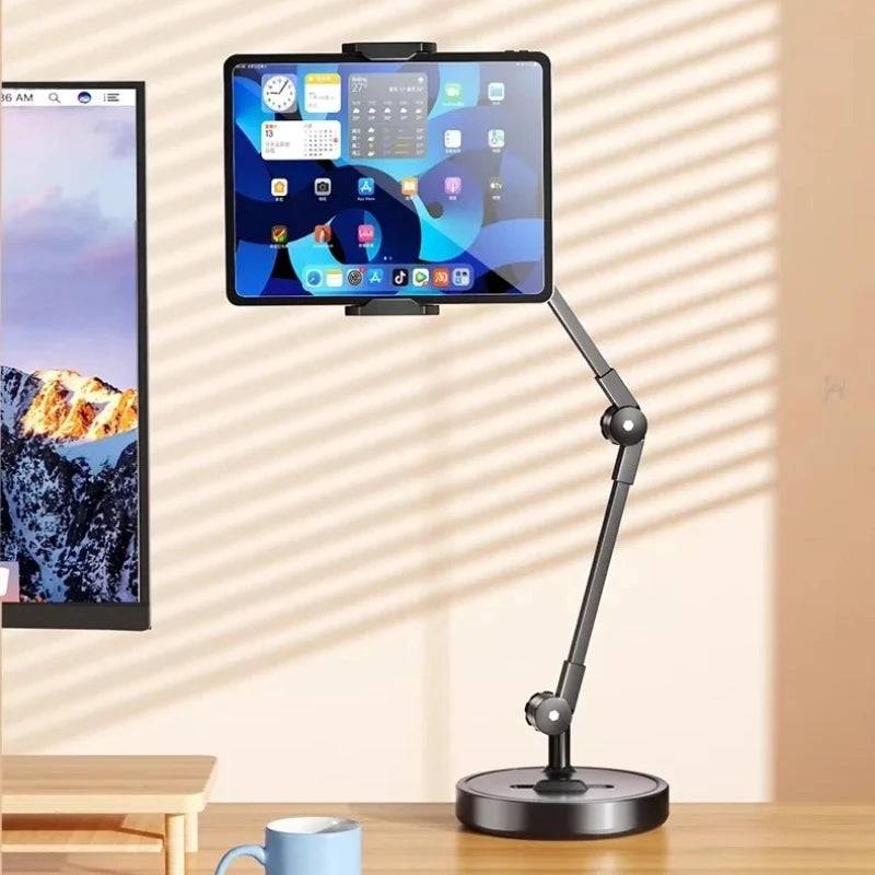 Adjustable Carbon Steel Phone Holder 360° Rotatable Overhead Shooting Bracket for Desktop Live, Food Recording & Unpacking Vlog