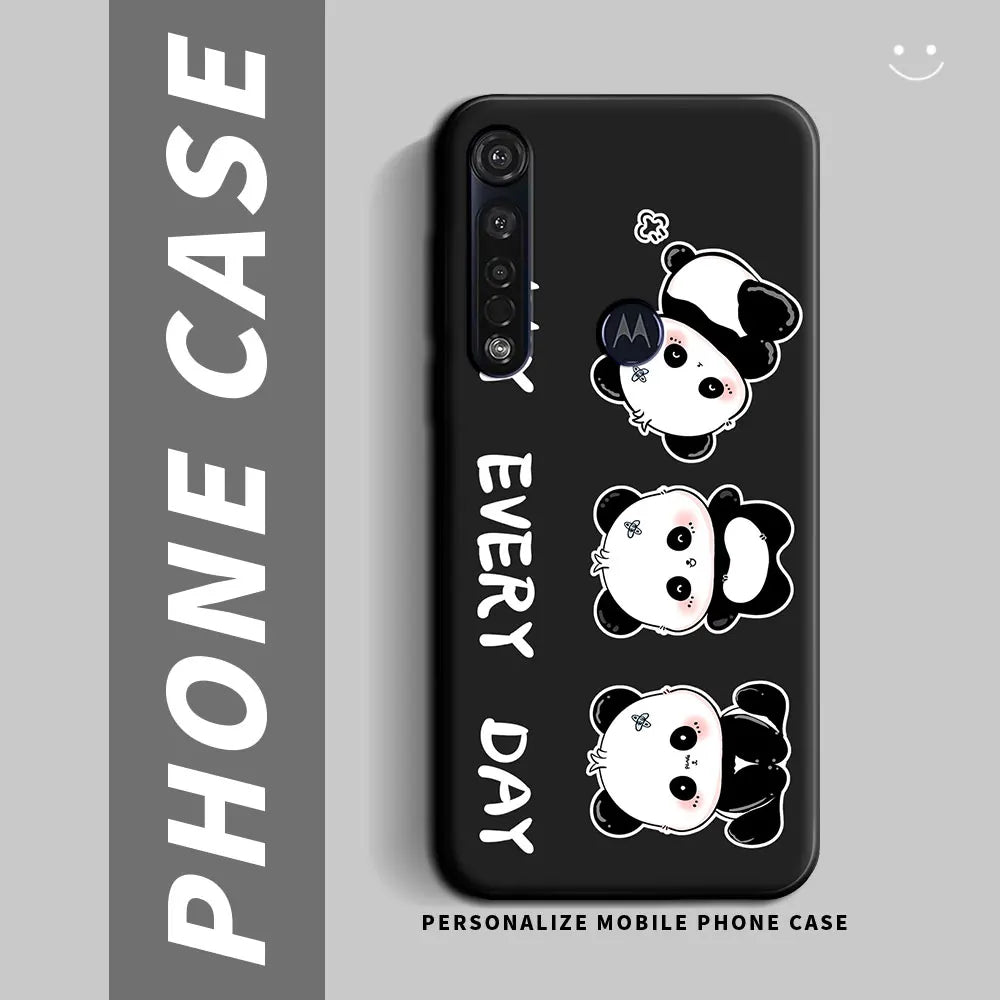 For Motorola Moto G8 Plus Case Soft Silicone Panda Flower Butterfly Couple Phone Case For Moto G8 Play G8 Power Lite Back Cover