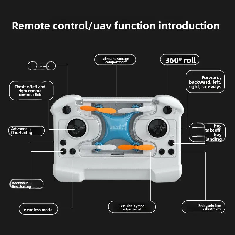 New Mini Pocket Drone for Kids, RC Quadcopter with Altitude Hold Small Portable Aircraft Educational Toy Gift