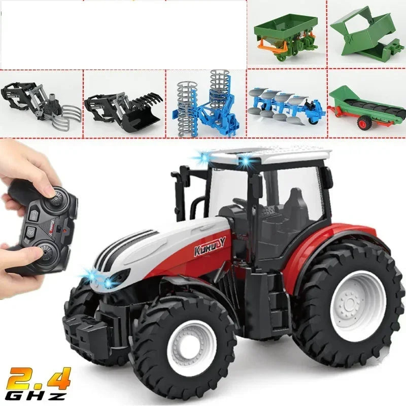 Remote Control Tractor RC Farm Truck Car Trailer 2.4G Farming Simulator Truck Miniature Farm Vehicle Toys Model Children Boy