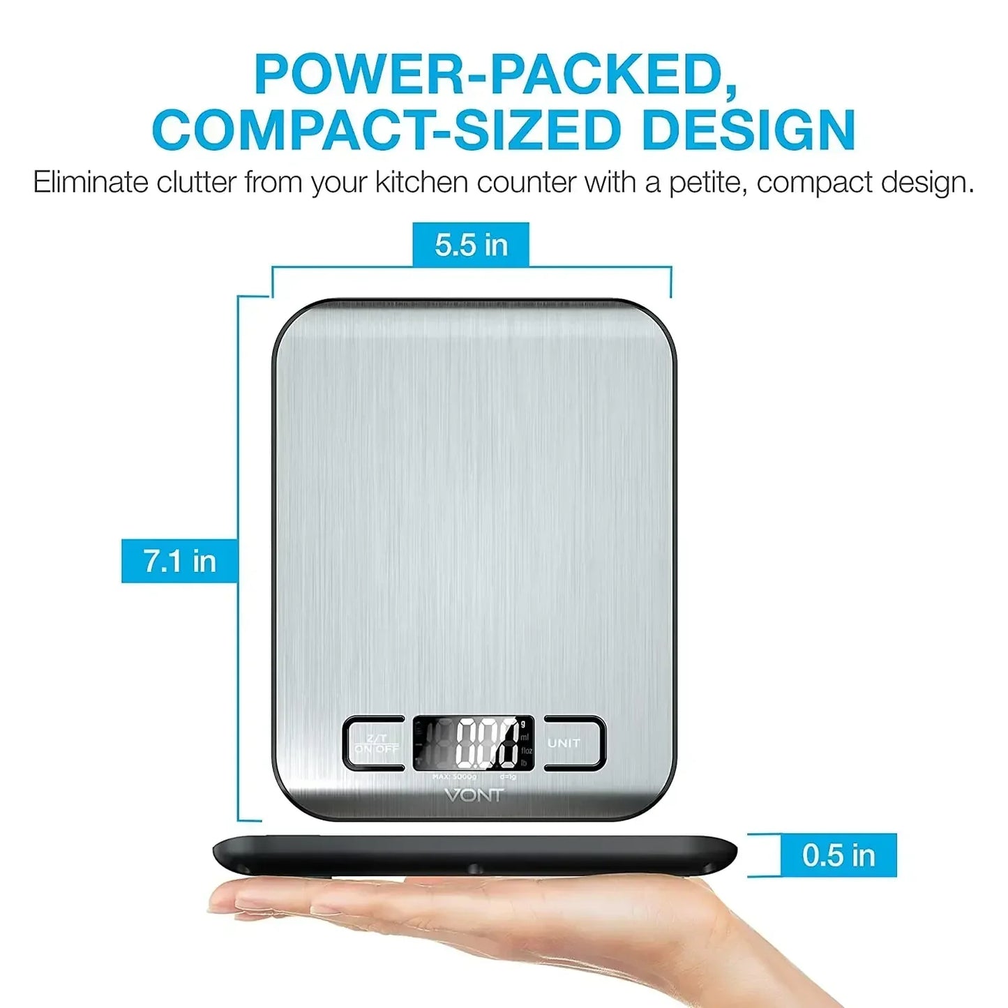 Digital Kitchen Scale 5kg/10kg Food Multi-Function Stainless Steel Balance LCD Display Measuring Grams Ounces Cooking Baking