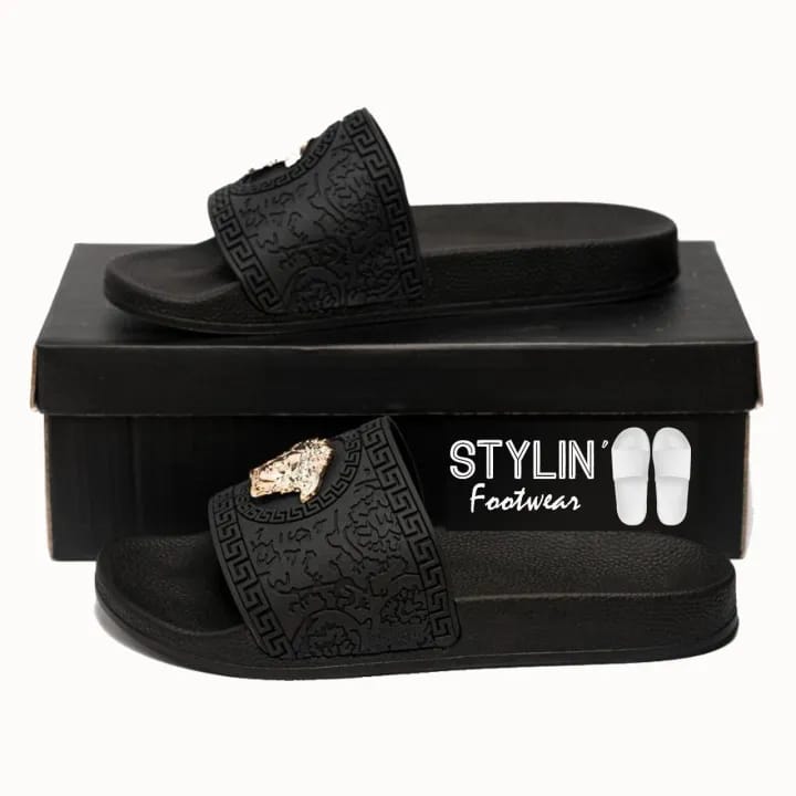 Men’s Stylish White Gay & Black Flip Flops | Lightweight Non-Slip Casual Slippers