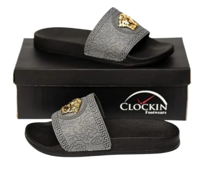 Men’s Stylish White Gay & Black Flip Flops | Lightweight Non-Slip Casual Slippers