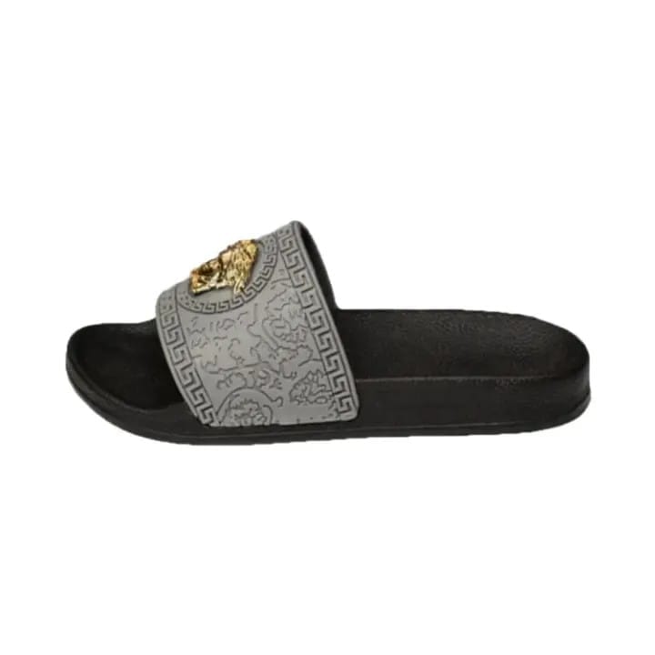 Men’s Stylish White Gay & Black Flip Flops | Lightweight Non-Slip Casual Slippers