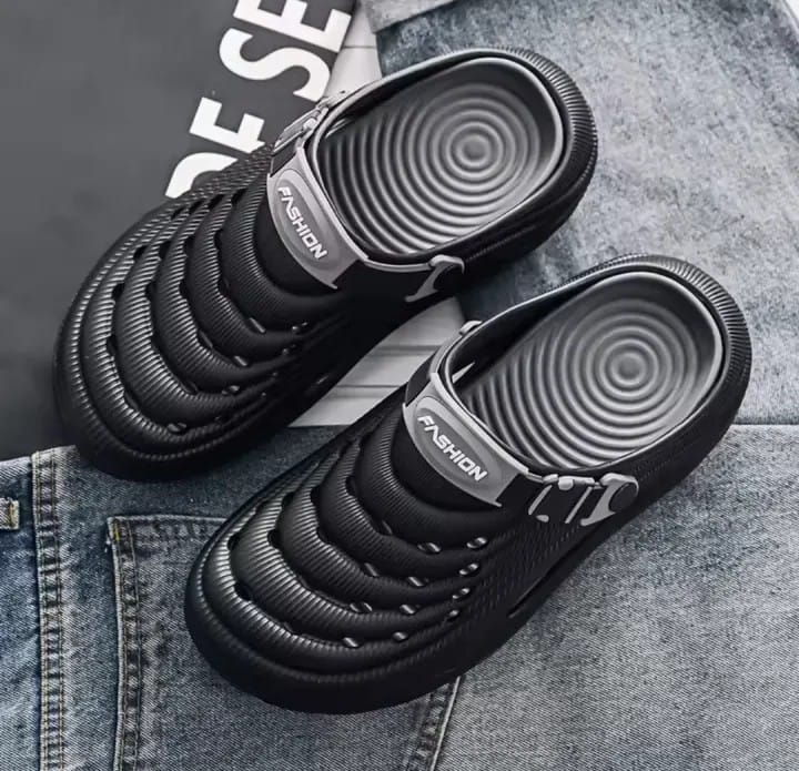 Chawla Men’s Black,White, Brown & Gray crocs Clogs | Trendy Breathable Anti-Slip Casual Shoes.