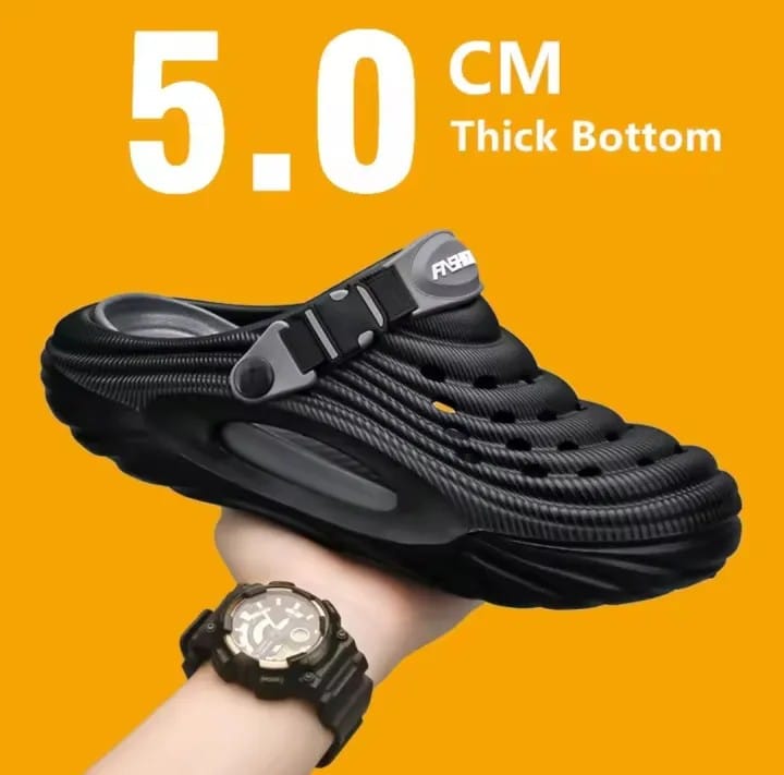 Chawla Men’s Black,White, Brown & Gray crocs Clogs | Trendy Breathable Anti-Slip Casual Shoes.