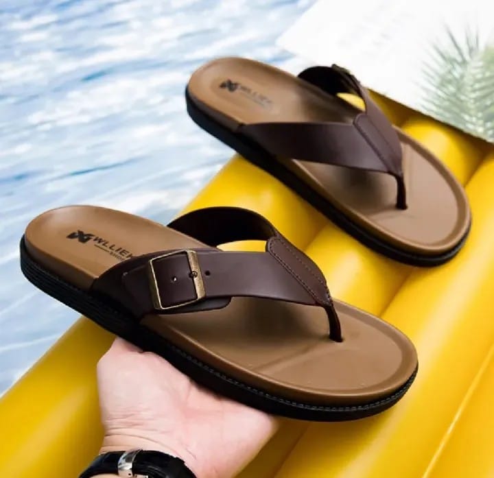 Auralix Men’s Brown Casual Flip Flops | Soft Sole Lightweight Summer Chappal