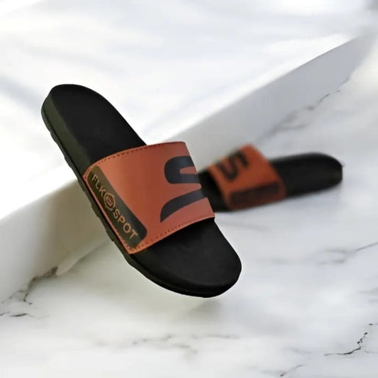 Men’s White Leather Softy Slides | Trendy Stylish Slip-On Chappal for Boys .