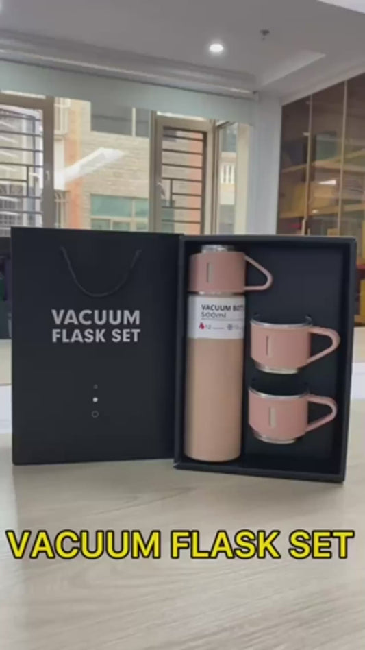 500ML Stainless Steel Vacuum Flask Gift Set Office Business Style Thermos Bottle Outdoor Hot Water Thermal Insulation Couple Cup
