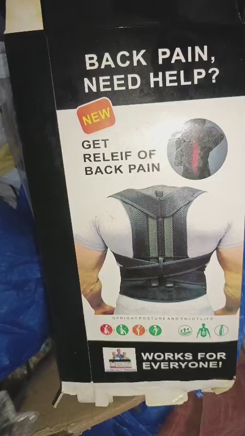 Adjustable Back Support Belt | Posture Corrector | Spine & Shoulder Support Brace | Breathable Upper Back Support for Men & Women - Large